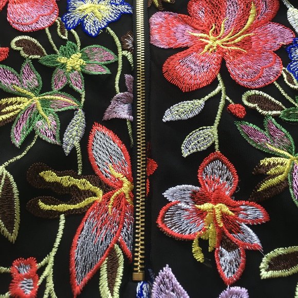 Nicole Miller Sleeveless Embroidered Bodycon Dress - Picture 7 of 12